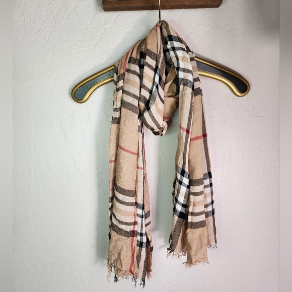 Source Unknown Accessories - No Brand Preppy Plaid Fringe Scarf